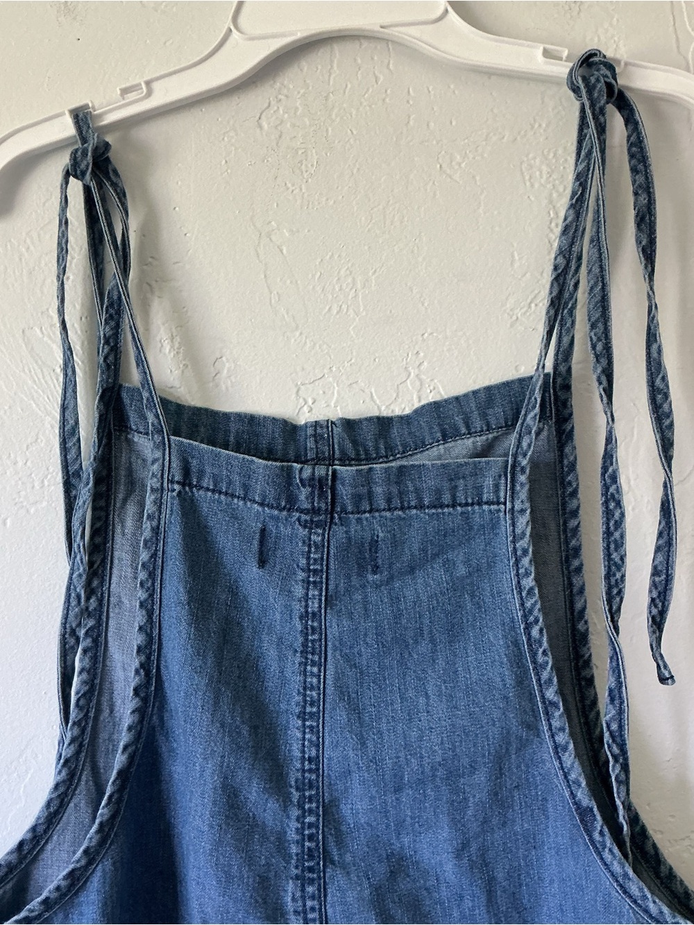 Vanilla Star Denim Tie-Strap Romper with Front Pockets - Picture 7 of 9